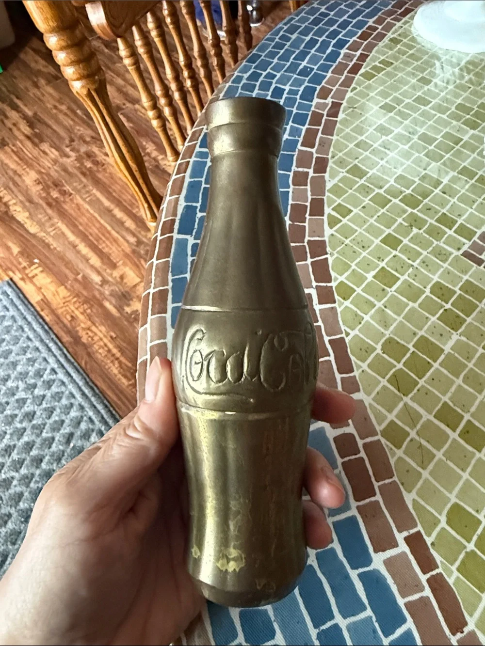Vintage Solid Brass Coca-Cola Bottle Bud Vase Retro Advertising Décor